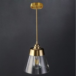 Nordic Retro Pendant Light Glass Shade Home Lighting Suporte de latão Lâmpada de luz