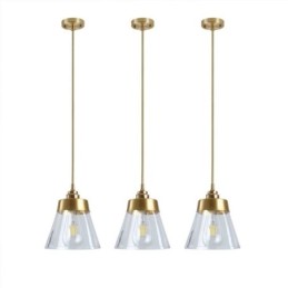 Nordic Retro Pendant Light Glass Shade Home Lighting Suporte de latão Lâmpada de luz