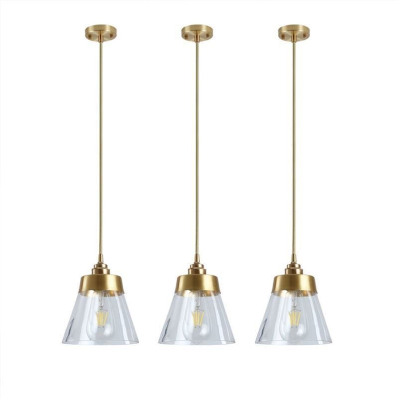 Nordic Retro Pendant Light Glass Shade Home Lighting Suporte de latão Lâmpada de luz