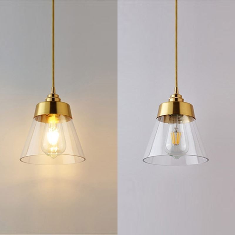 Nordic Retro Pendant Light Glass Shade Home Lighting Suporte de latão Lâmpada de luz