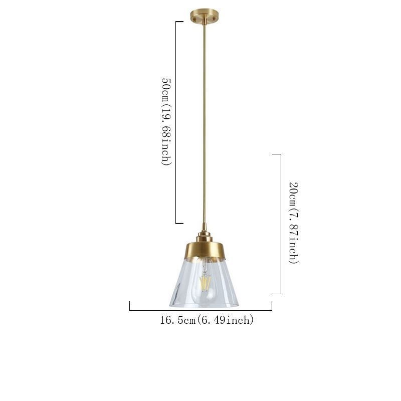 Nordic Retro Pendant Light Glass Shade Home Lighting Suporte de latão Lâmpada de luz