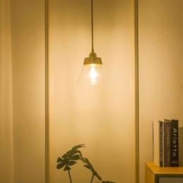 Nordic Retro Pendant Light Glass Shade Home Lighting Suporte de latão Lâmpada de luz