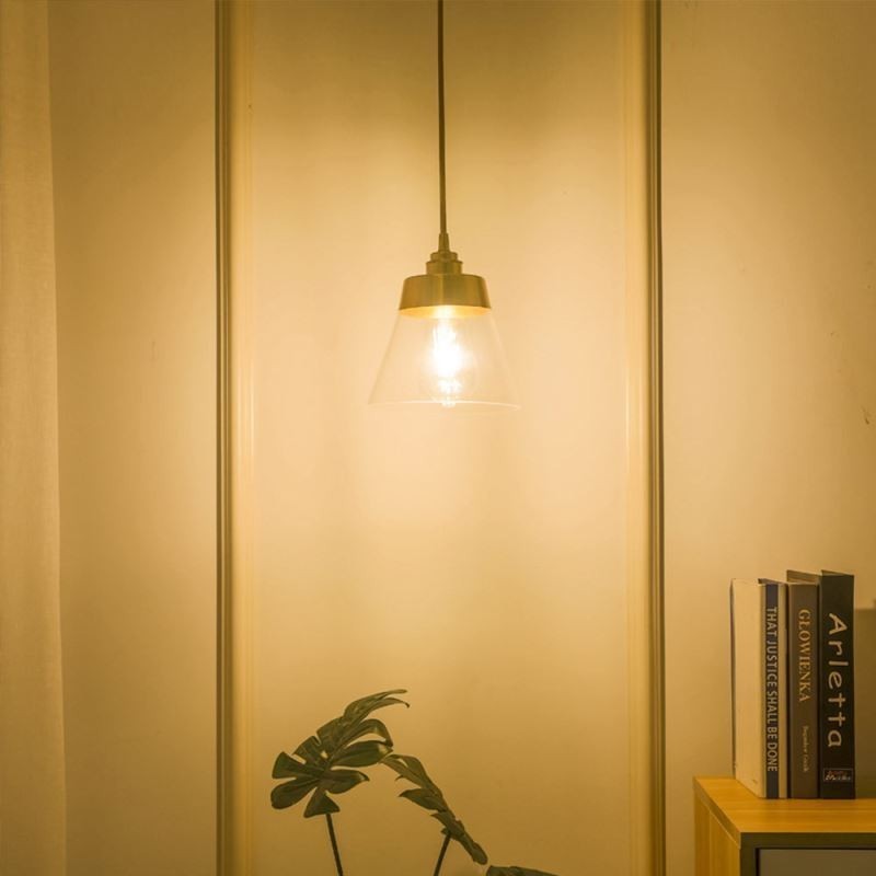 Nordic Retro Pendant Light Glass Shade Home Lighting Suporte de latão Lâmpada de luz
