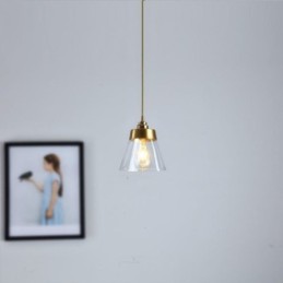 Nordic Retro Pendant Light Glass Shade Home Lighting Suporte de latão Lâmpada de luz