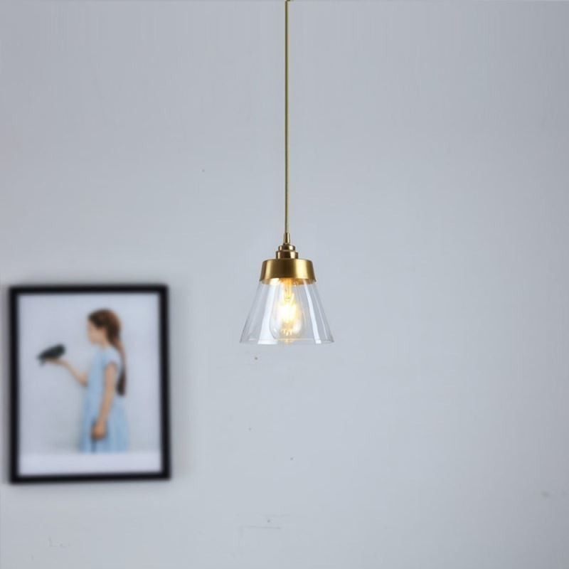 Nordic Retro Pendant Light Glass Shade Home Lighting Suporte de latão Lâmpada de luz