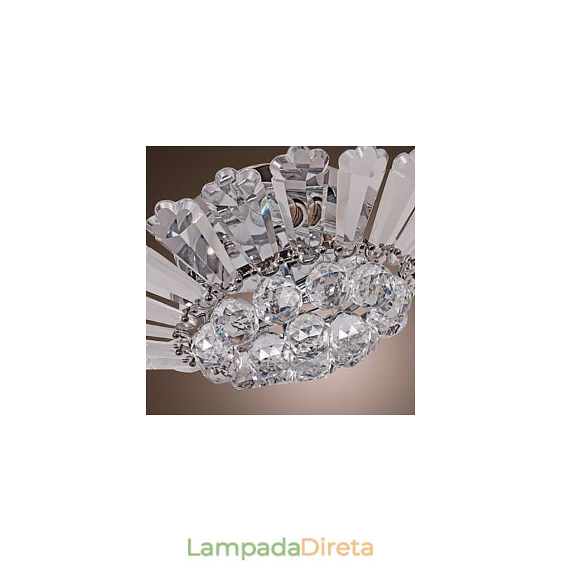 Moderno Semi Flush Mount em Crystal Feature