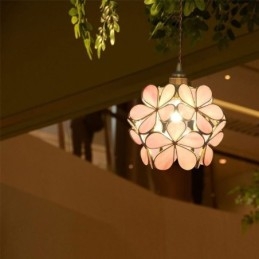 Luminária pendente criativa nórdica de vidro para iluminação doméstica em forma de pétala