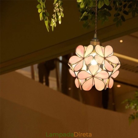 Luminária pendente criativa nórdica de vidro para iluminação doméstica em forma de pétala Luminária pendente criativa nórdica de vidro para iluminação doméstica em forma de pétala