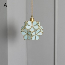 Luminária pendente criativa nórdica de vidro para iluminação doméstica em forma de pétala
