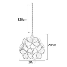 Luminária pendente criativa nórdica de vidro para iluminação doméstica em forma de pétala
