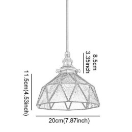 Luminária pendente de vidro colorido geométrico