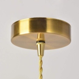 Luminária pendente quadrada de vidro transparente com nervuras, luminária de latão com interruptor giratório