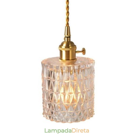 Luminária pendente de vidro canelado com jarra de gelatina Luminária pendente de vidro canelado com jarra de gelatina
