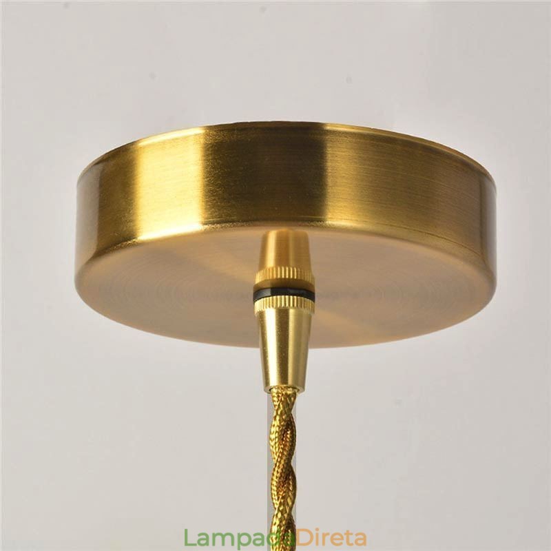 Luminária pendente de vidro canelado com jarra de gelatina