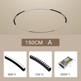 Luminária de trilho circular magnética embutida 150 cm