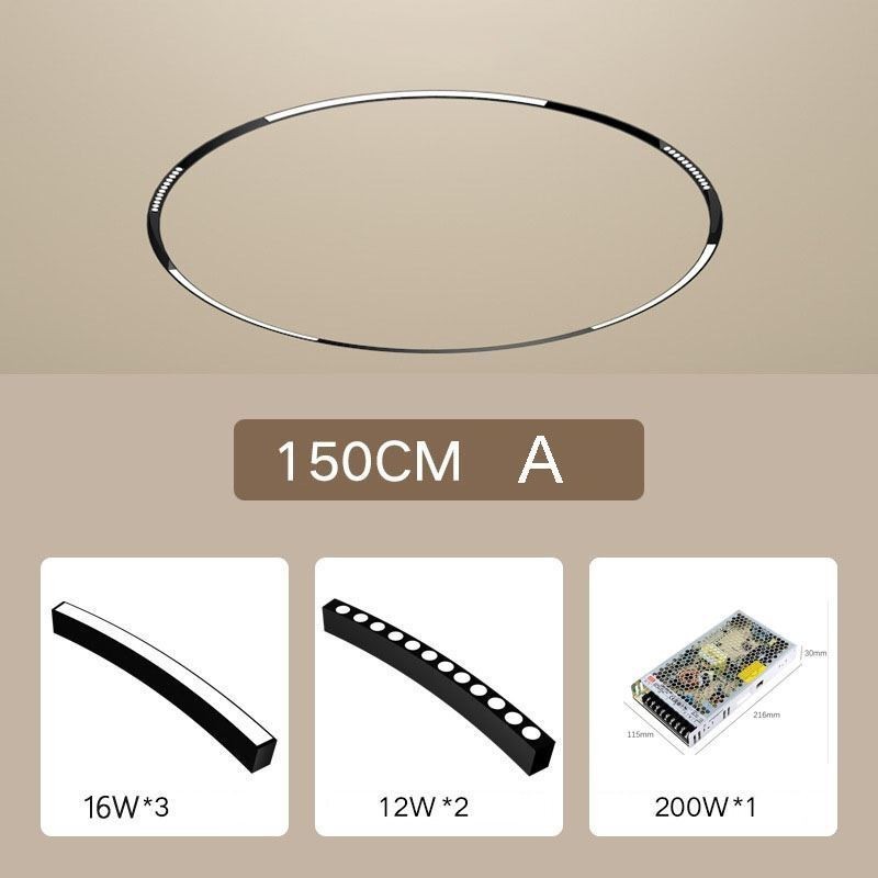 Luminária de trilho circular magnética embutida 150 cm