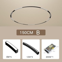 Luminária de trilho circular magnética embutida 150 cm