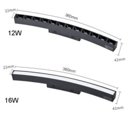 Luminária de trilho circular magnética embutida 150 cm