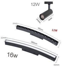 Luminária Circular Magnética de Trilho Rebaixada Holofote Decorativo 150cm