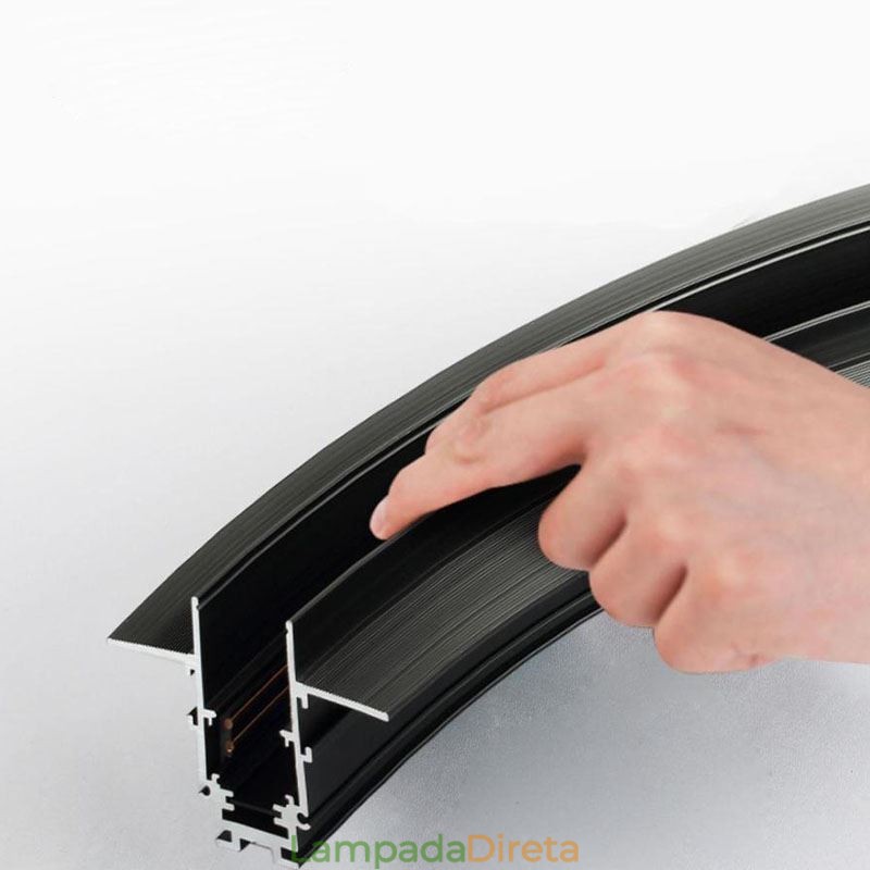Sistema de iluminação de trilho circular Luminária de trilho embutida magnética 120 cm