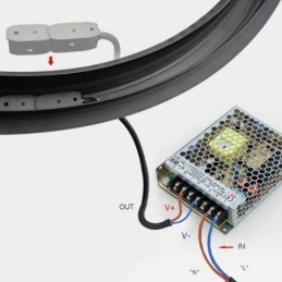 Luminária de trilho circular magnética embutida, 120 cm