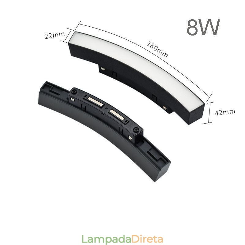 Luminária de trilho circular magnética embutida, 120 cm
