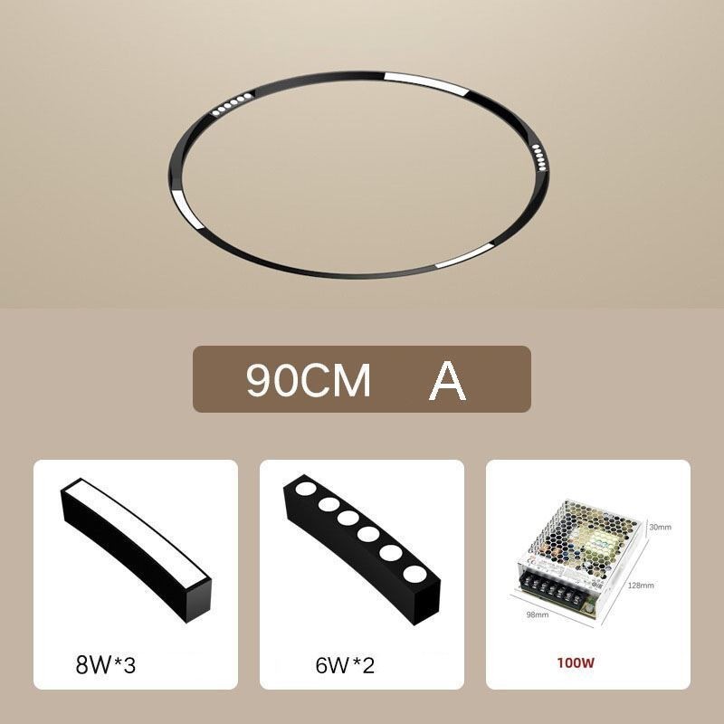 Luminária Circular Magnética de Trilho Rebaixada Spotlight Luz Decorativa 80cm