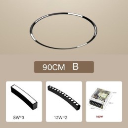 Luminária Circular Magnética de Trilho Rebaixada Spotlight Luz Decorativa 80cm