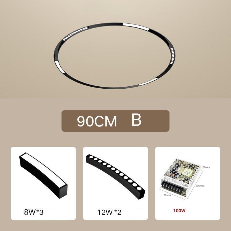 Luminária Circular Magnética de Trilho Rebaixada Spotlight Luz Decorativa 80cm
