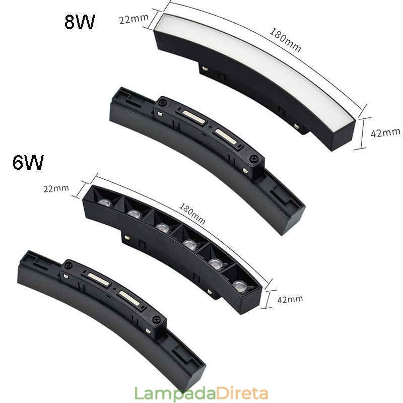 Luminária Circular de Trilho Magnética Recesso Spotlight Luz Decorativa 60cm