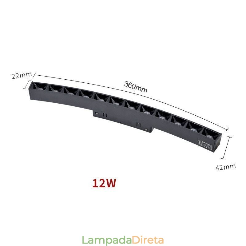Luminária Circular de Trilho Magnética Recesso Spotlight Luz Decorativa 60cm