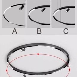 Trilhos de iluminação de trilhos embutidos, tiras de trilhos de alumínio magnéticas redondas