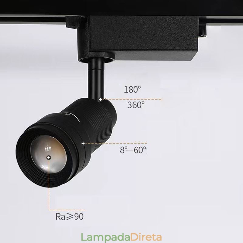 Track Spotlight Iluminação de realce com foco livre