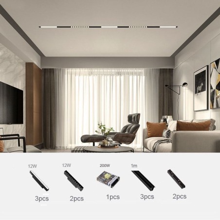 Luminária de trilho magnético embutida Spotlight Luz decorativa 3M 36V Luminária de trilho magnético embutida Spotlight Luz decorativa 3M 36V