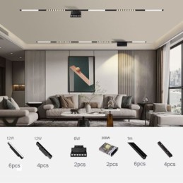 Holofote embutido magnético com trilho decorativo 3M*2