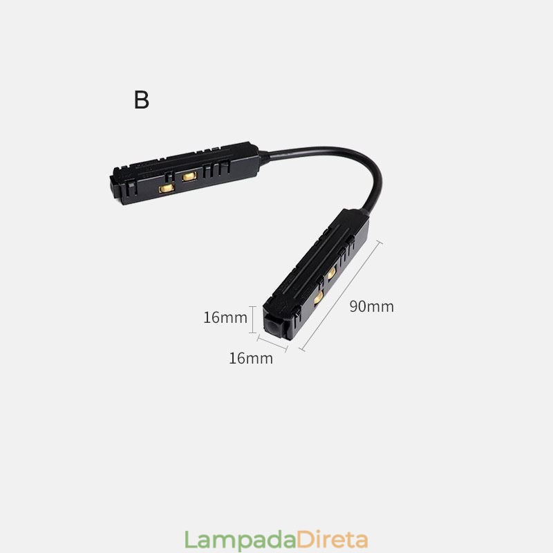 Acessórios de iluminação de trilho magnético Conexão de canto de trilho de trilho embutido
