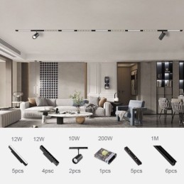 Spotlight embutido trilho magnético luz decorativa 6M 36V