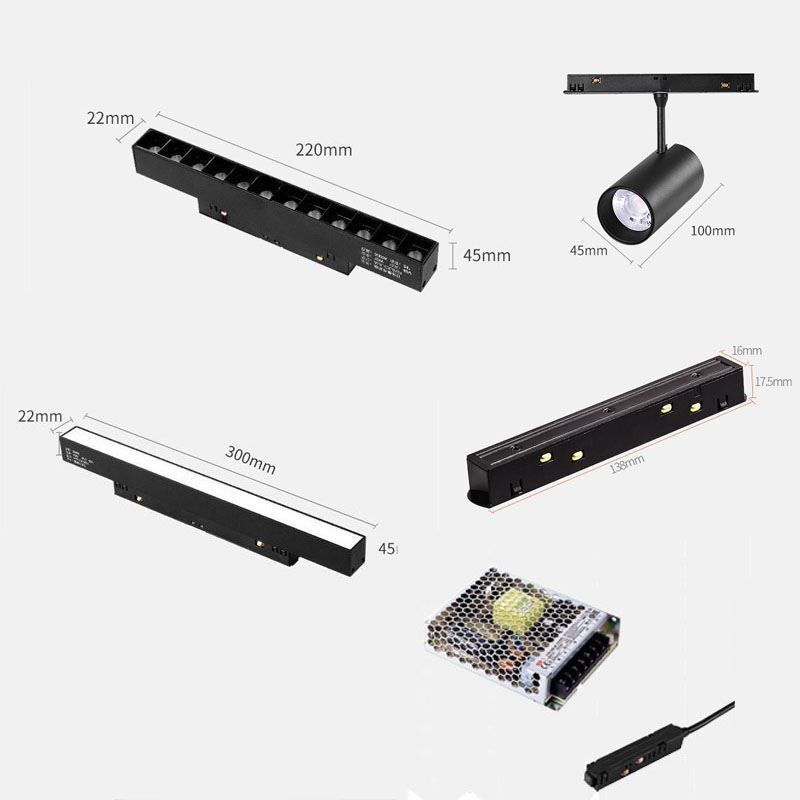 Spotlight embutido trilho magnético luz decorativa 6M 36V