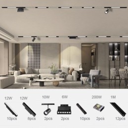 Luz de trilho magnética embutida holofote luz decorativa 6m*2