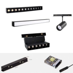 Luz de trilho magnética embutida holofote luz decorativa 6m*2