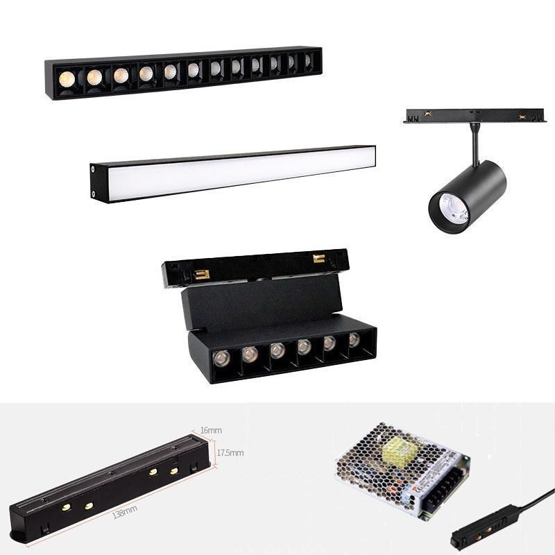 Luz de trilho magnética embutida holofote luz decorativa 6m*2
