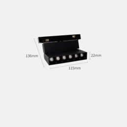 Luz de trilho magnética embutida holofote luz decorativa 6m*2