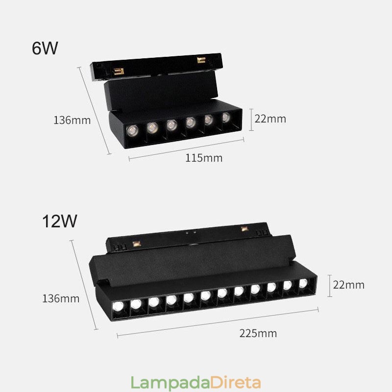 Holofote de grade de trilho embutido Holofote de faixa de trilho Holofote de grade dobrável magnética 36V