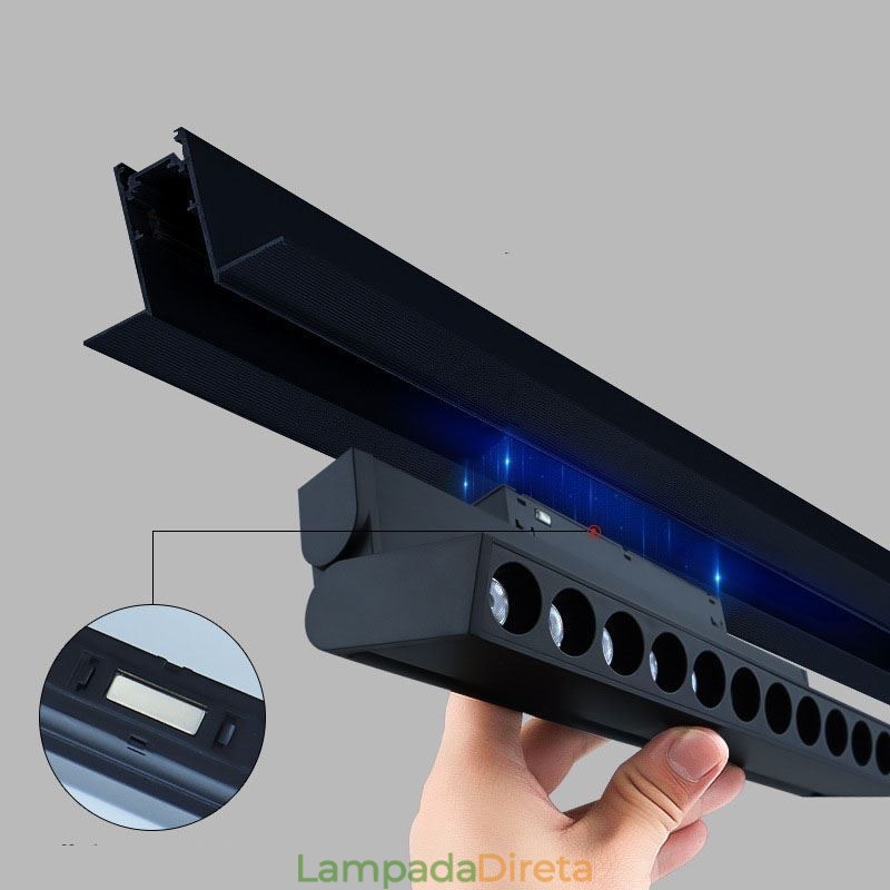 Holofote de grade de trilho embutido Holofote de faixa de trilho Holofote de grade dobrável magnética 36V