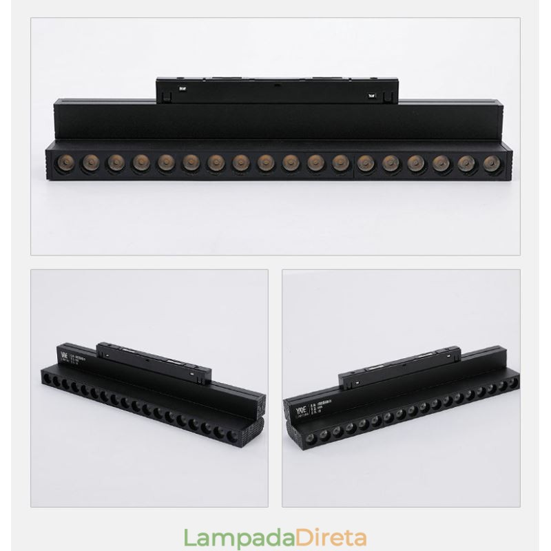 Holofote de grade de trilho embutido Holofote de faixa de trilho Holofote de grade dobrável magnética 36V