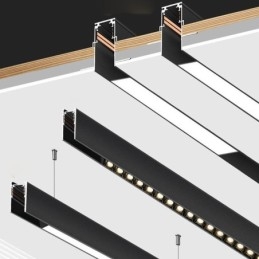 Trilhos de iluminação de trilhos embutidos Perfil de superfície de trilho de alumínio magnético Faixa de luz de trilho ultrafina 100 cm