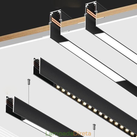 Trilhos de iluminação de trilhos embutidos Perfil de superfície de trilho de alumínio magnético Faixa de luz de trilho ultrafina 100 cm Trilhos de iluminação de trilhos embutidos Perfil de superfície de trilho de alumínio magnético Faixa de luz de trilho ultrafina 100 cm