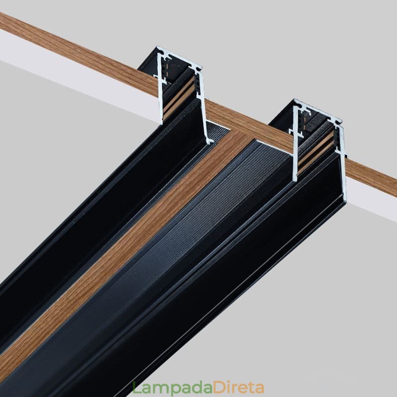 Trilhos de iluminação de trilhos embutidos Perfil de superfície de trilho de alumínio magnético Faixa de luz de trilho ultrafina 100 cm