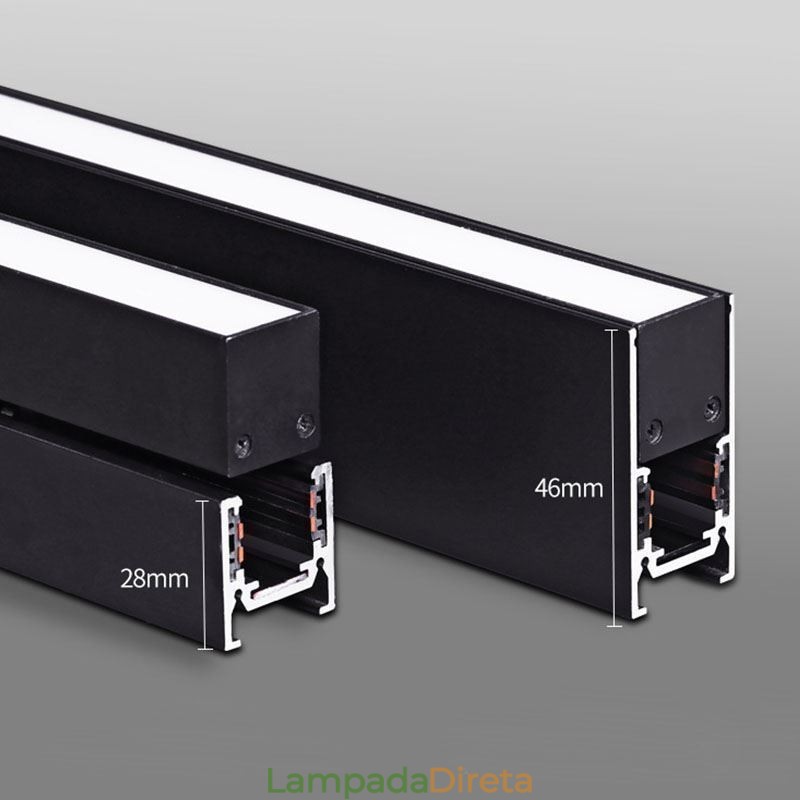 Trilhos de iluminação de trilhos embutidos Perfil de superfície de trilho de alumínio magnético Faixa de luz de trilho ultrafina 100 cm