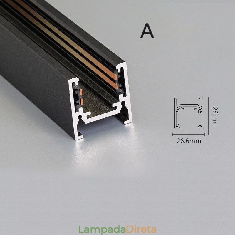Trilhos de iluminação de trilhos embutidos Perfil de superfície de trilho de alumínio magnético Faixa de luz de trilho ultrafina 100 cm